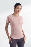 Cielcoco CLWT8100 Askin Fresh Short Sleeve Women Cooling Slim Fit Activewear Workout Top T-Shirt _ Warm Pink _ Made In Korea